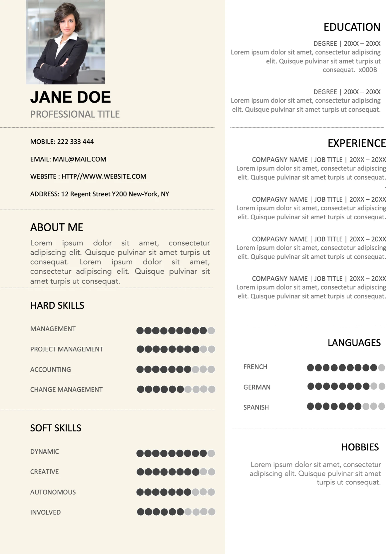 Executive Resume template preview