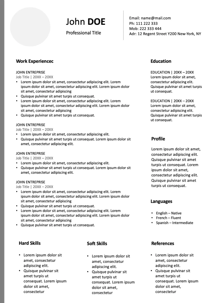 Business resume